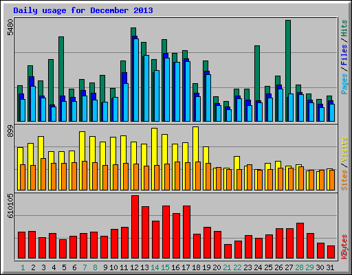 Daily usage for December 2013