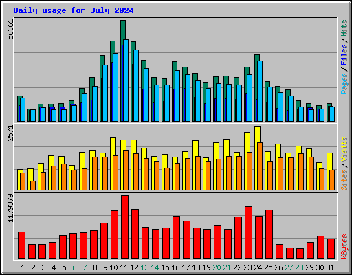 Daily usage for July 2024