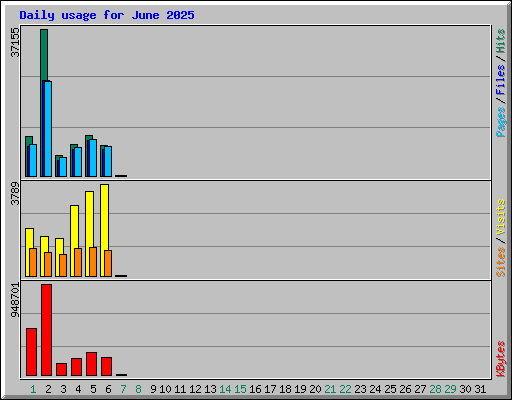 Daily usage for June 2025