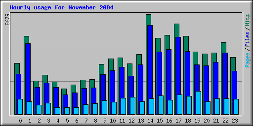 Hourly usage for November 2004