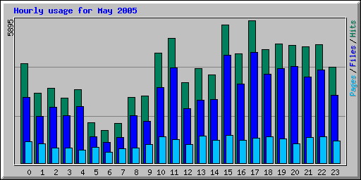 Hourly usage for May 2005