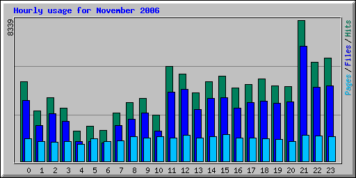 Hourly usage for November 2006