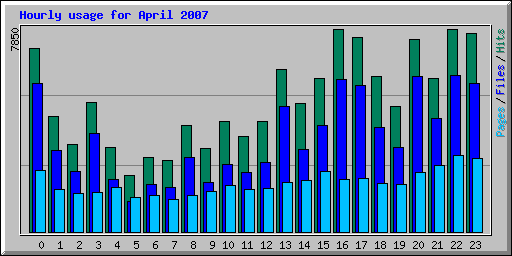 Hourly usage for April 2007