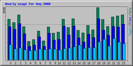 Hourly usage for May 2008