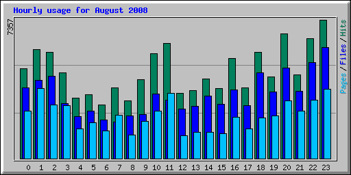 Hourly usage for August 2008