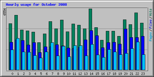 Hourly usage for October 2008