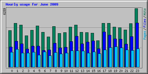 Hourly usage for June 2009