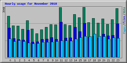 Hourly usage for November 2010