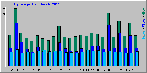 Hourly usage for March 2011