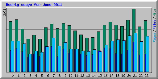 Hourly usage for June 2011