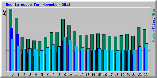 Hourly usage for November 2011