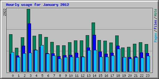 Hourly usage for January 2012