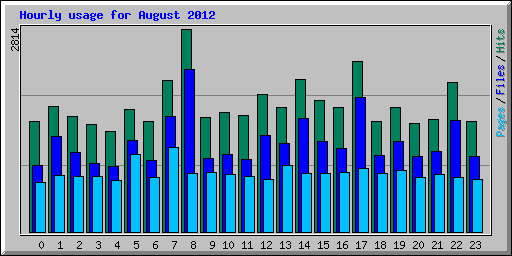 Hourly usage for August 2012