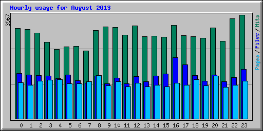 Hourly usage for August 2013