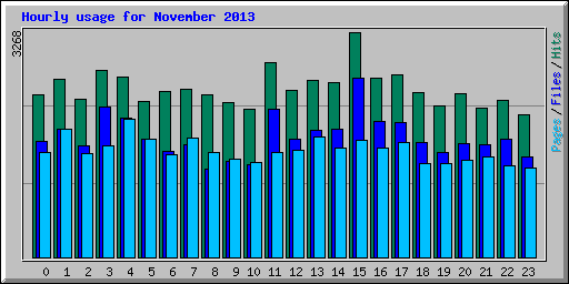 Hourly usage for November 2013