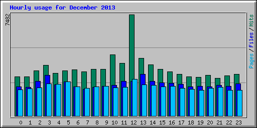 Hourly usage for December 2013