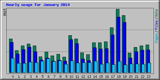 Hourly usage for January 2014