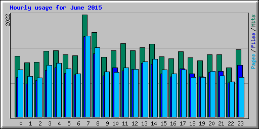 Hourly usage for June 2015