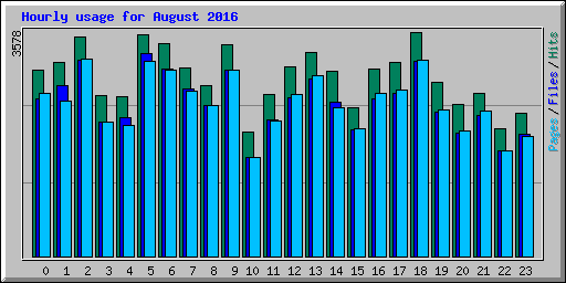 Hourly usage for August 2016