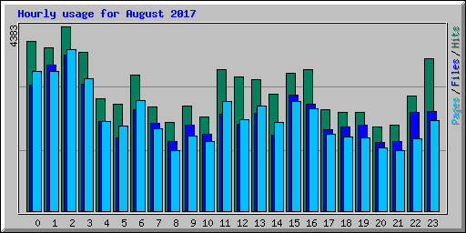 Hourly usage for August 2017