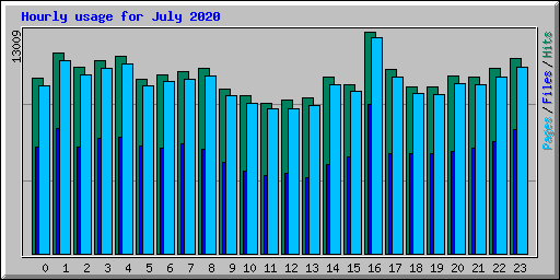 Hourly usage for July 2020