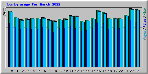 Hourly usage for March 2022