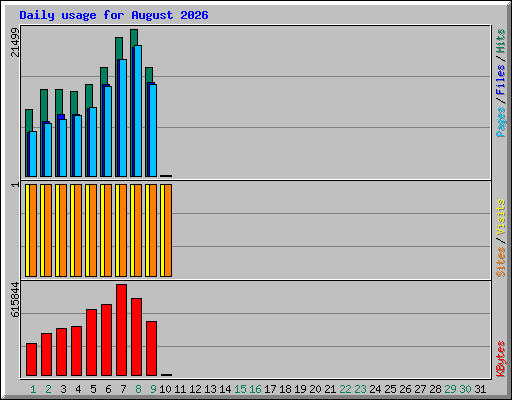 Daily usage for August 2026