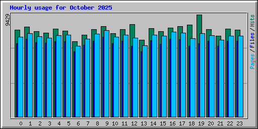 Hourly usage for October 2025